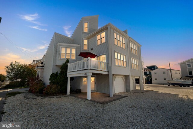 exterior space featuring a garage