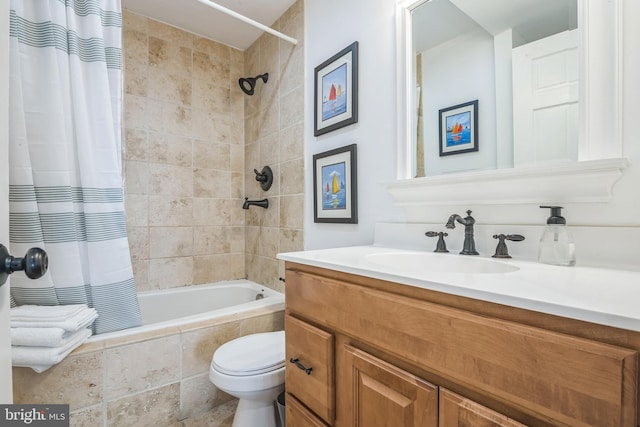 694 21st St, Avalon, NJ 08202 - bathroom featuring toilet, vanity, and tiled shower / bath combo
