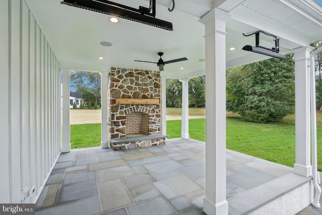 view of patio / terrace with ceiling fan