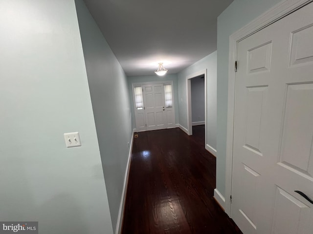 hall featuring dark hardwood / wood-style floors