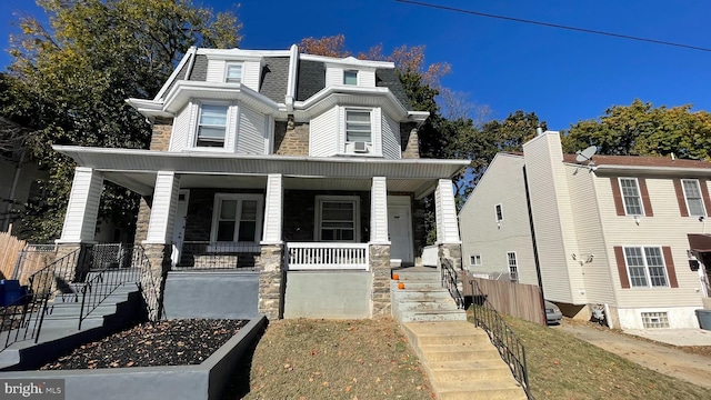 view of front of property with covered porch