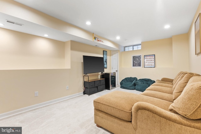 living room featuring carpet flooring