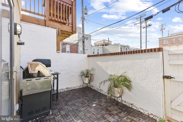 view of patio featuring grilling area