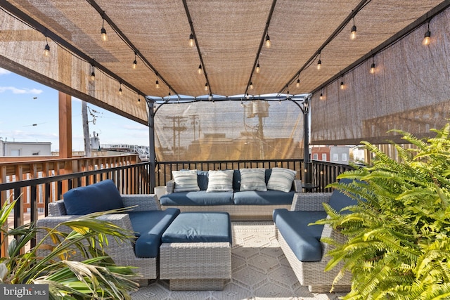 deck with an outdoor living space