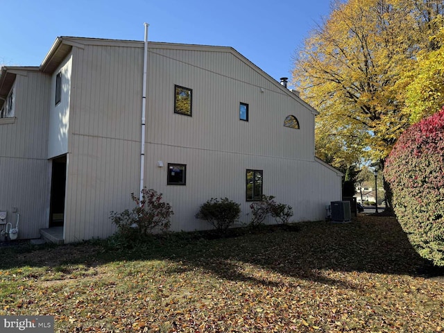 view of property exterior featuring central AC