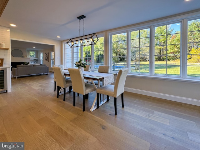 dining area featuring light hardwood / wood-style flooring