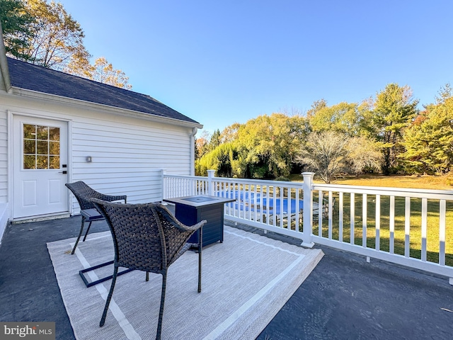 view of patio / terrace with a wooden deck