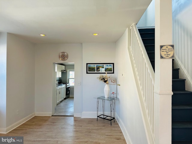 interior space with hardwood / wood-style flooring