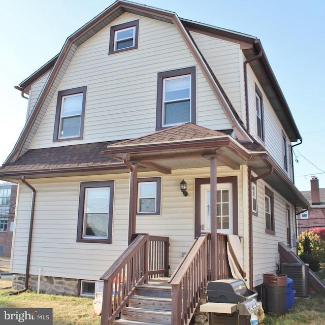 view of front of property featuring central AC unit