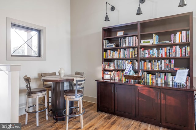 interior space with light hardwood / wood-style flooring