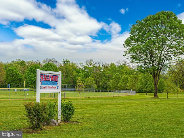 surrounding community featuring a lawn