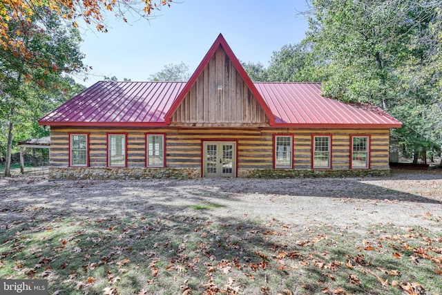 view of front of property with french doors