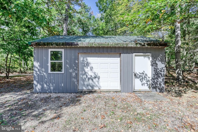 view of garage