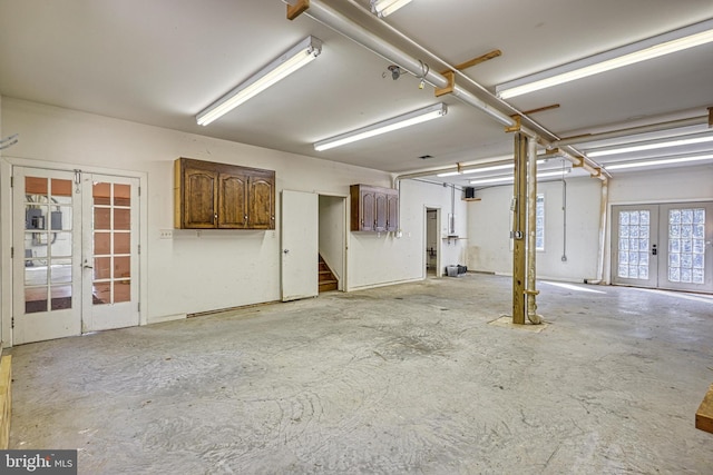 garage with french doors