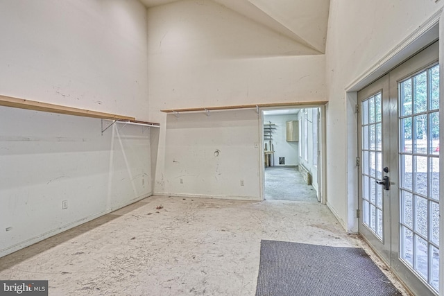 interior space with french doors