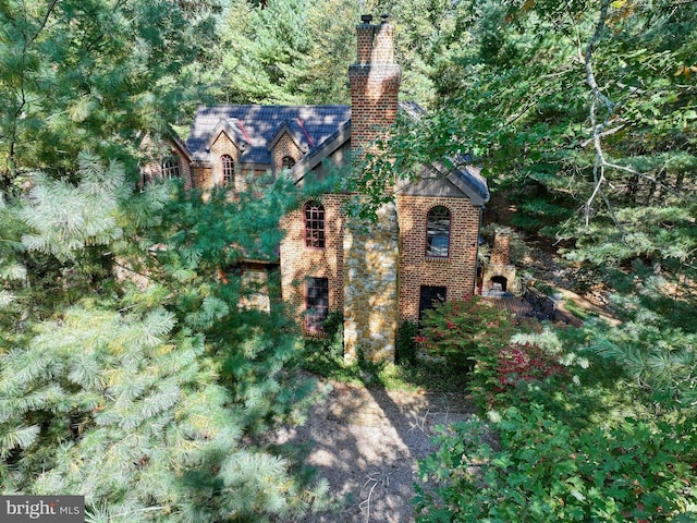995 Black Gap Rd, Fayetteville, PA 17222 - view of side of property with brick siding and a chimney