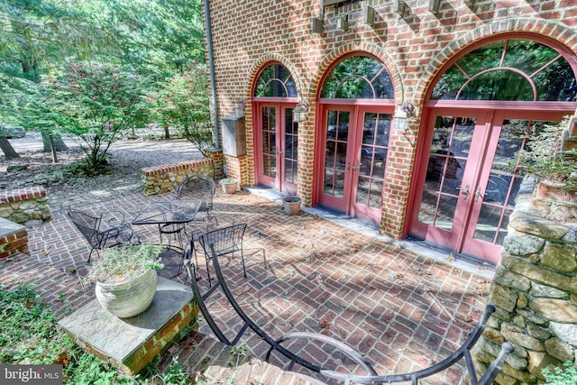 view of patio / terrace featuring french doors