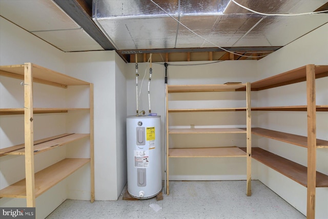 basement with water heater