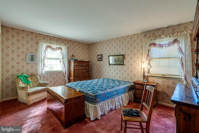 bedroom with carpet floors