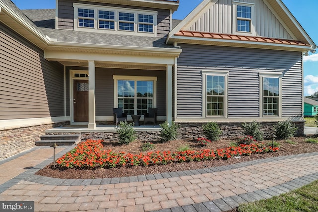 exterior space with a porch