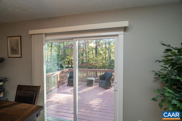 entryway featuring a textured ceiling, wood-type flooring, and plenty of natural light