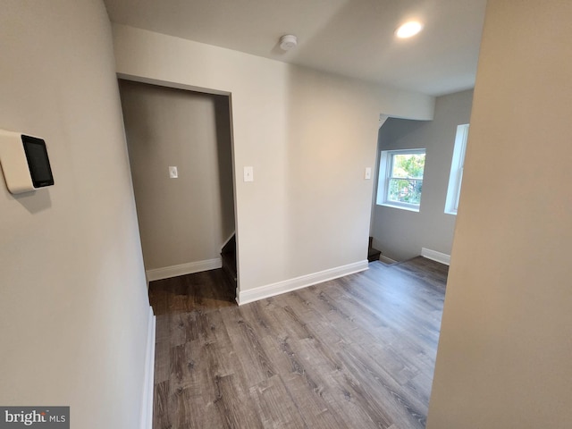 empty room featuring hardwood / wood-style floors