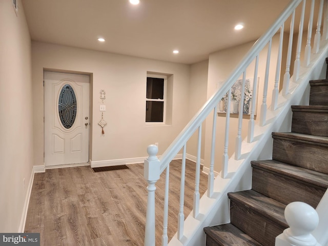 entryway featuring light hardwood / wood-style floors