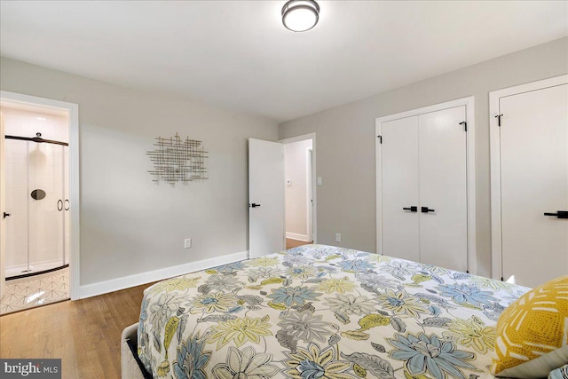 bedroom featuring hardwood / wood-style floors