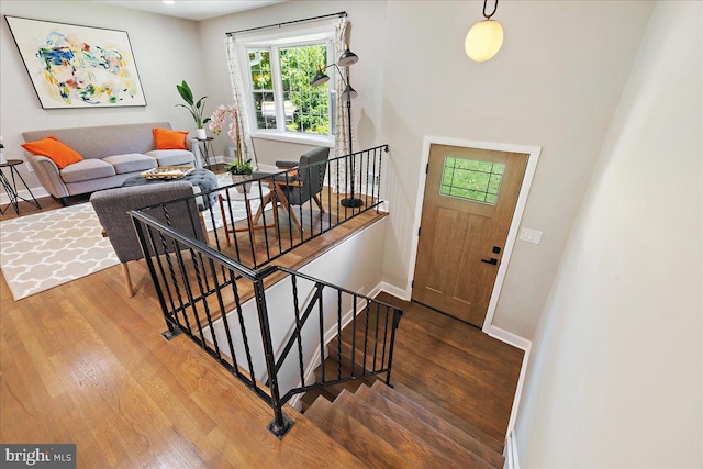 foyer featuring hardwood / wood-style flooring