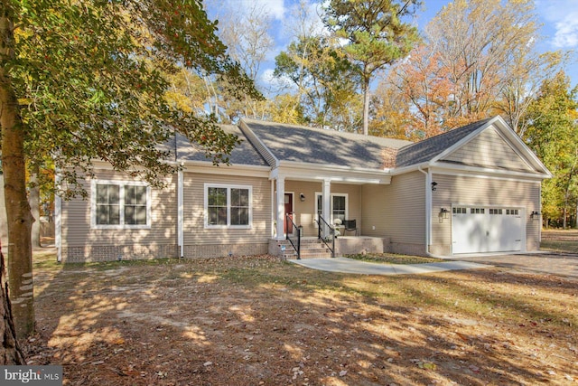 view of front of property featuring a garage