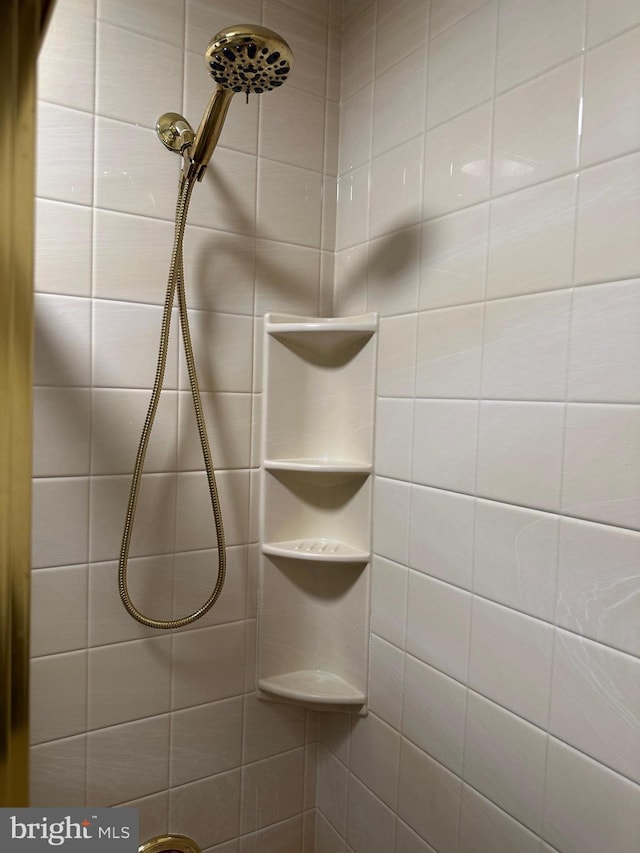 room details featuring a tile shower