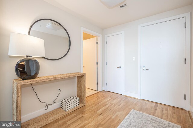 entryway featuring light hardwood / wood-style floors