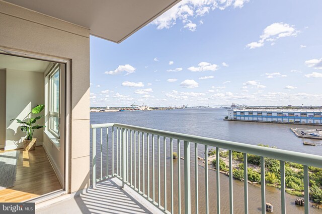 balcony with a water view