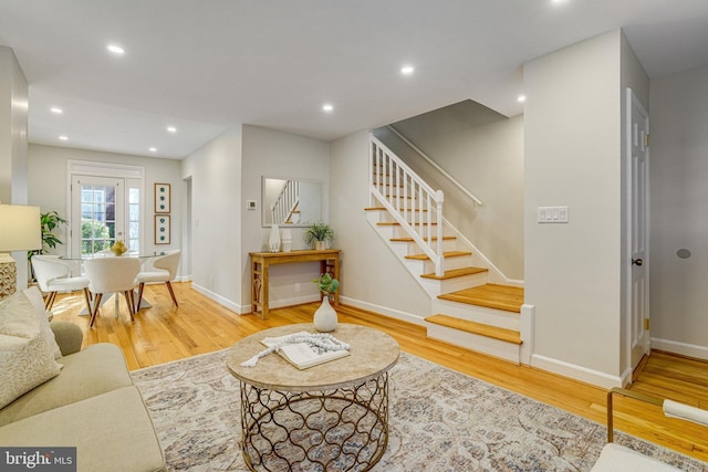 living room featuring wood-type flooring