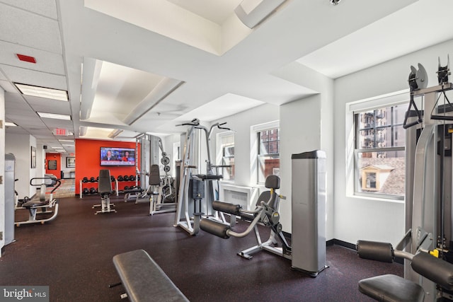 workout area with a wealth of natural light