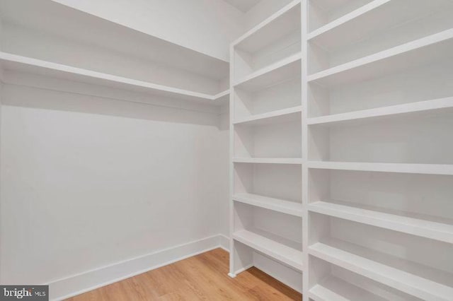 spacious closet with wood finished floors