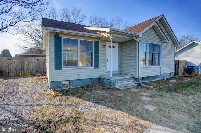 view of front of property with central AC