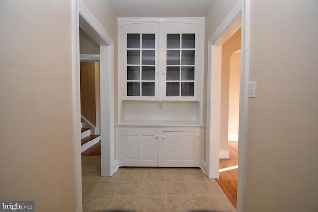 hall featuring light hardwood / wood-style flooring