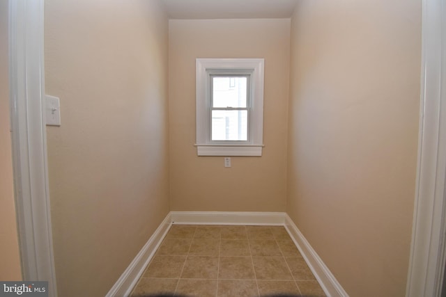 interior space featuring light tile patterned floors