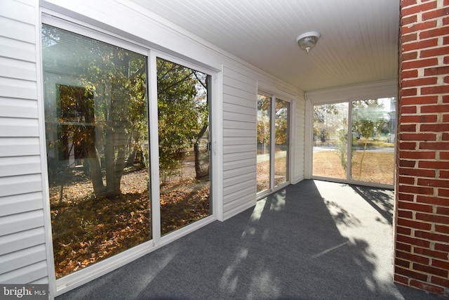 view of unfurnished sunroom