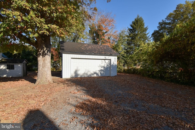 view of garage