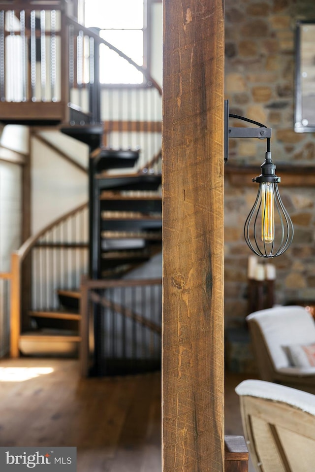 details featuring hardwood / wood-style flooring