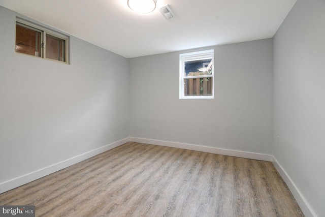 empty room featuring light wood-type flooring