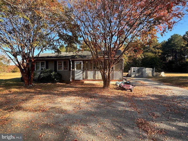 view of single story home