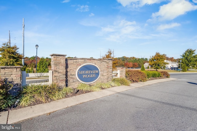 view of community sign