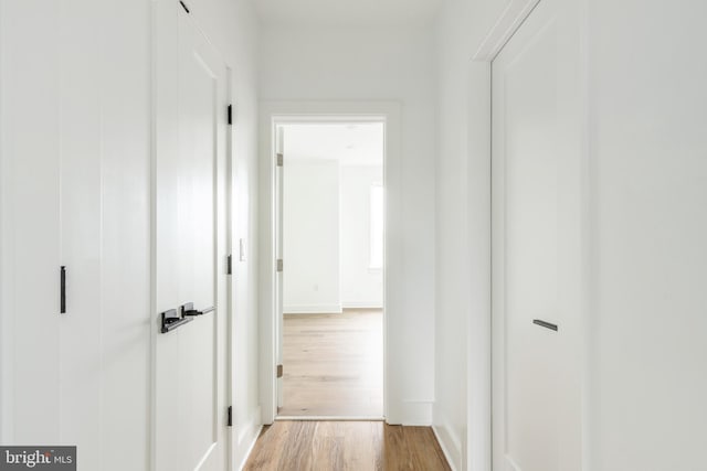 hall featuring hardwood / wood-style flooring