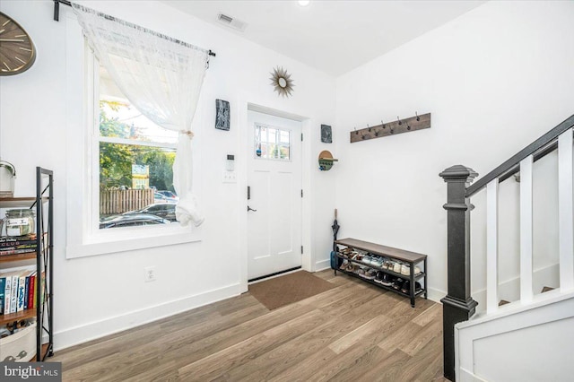 entrance foyer featuring hardwood / wood-style floors