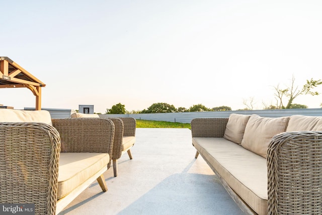 view of patio with an outdoor hangout area