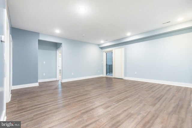 interior space with hardwood / wood-style flooring