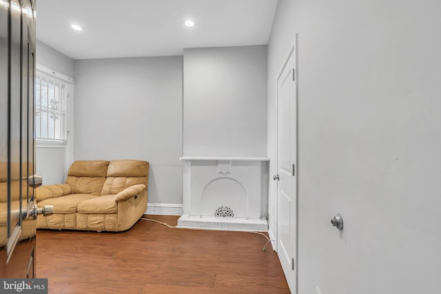 sitting room featuring hardwood / wood-style floors